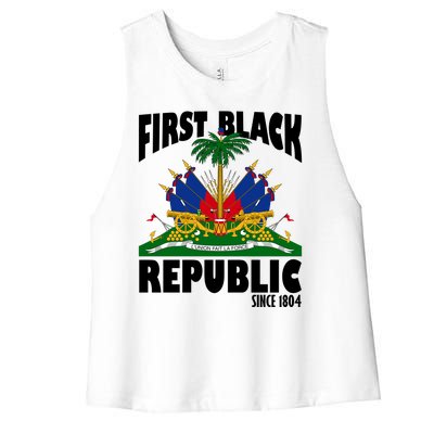 First Black Republic Since 1804 Haiti Heritage Women's Racerback Cropped Tank