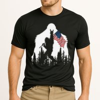 Funny Bigfoot Rock On Hold American Flag Sasquatch Believers Cooling Performance Crew T-Shirt