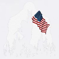Funny Bigfoot Rock On Hold American Flag Sasquatch Believers Garment-Dyed Sweatshirt
