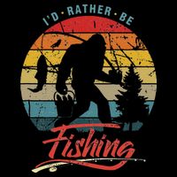 Funny Bigfoot Sasquatch Id Rather Be Fishing Youth Performance Sprint T-Shirt