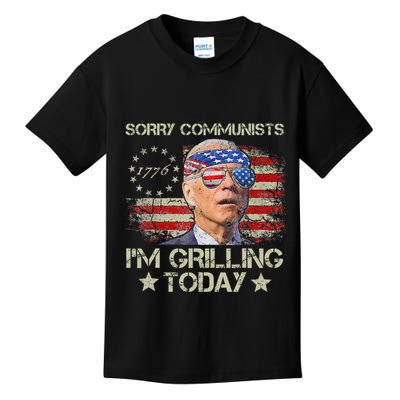 Funny Biden Sorry Communists IM Grilling Today Kids T-Shirt