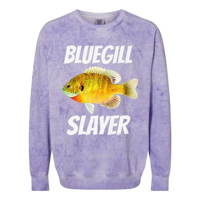 Funny Bluegill Slayer Fishing Colorblast Crewneck Sweatshirt