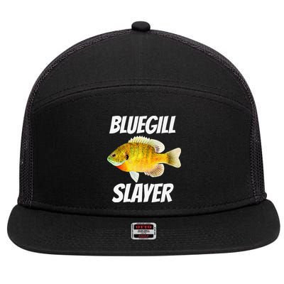 Funny Bluegill Slayer Fishing 7 Panel Mesh Trucker Snapback Hat