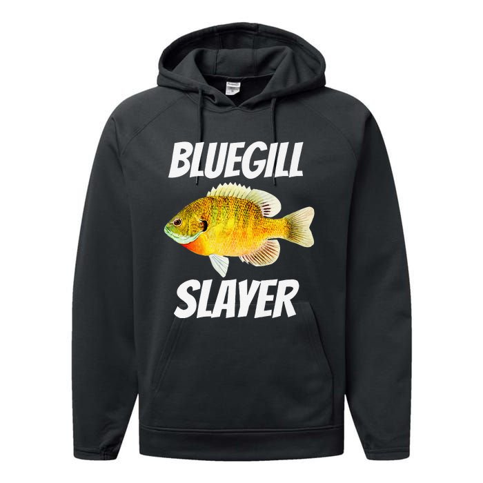 Funny Bluegill Slayer Fishing Performance Fleece Hoodie