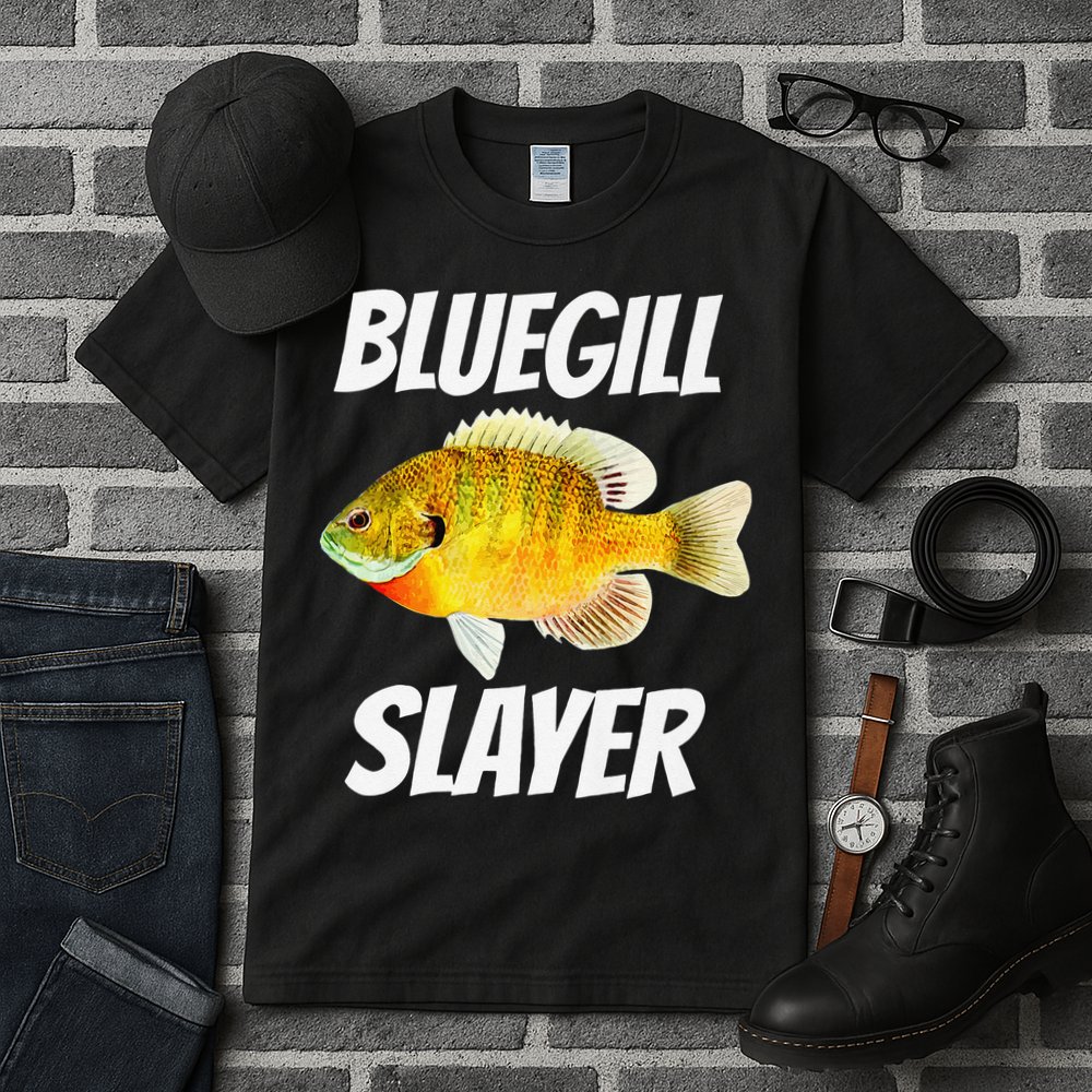 Funny Bluegill Slayer Fishing Tall T-Shirt