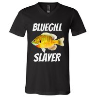 Funny Bluegill Slayer Fishing V-Neck T-Shirt