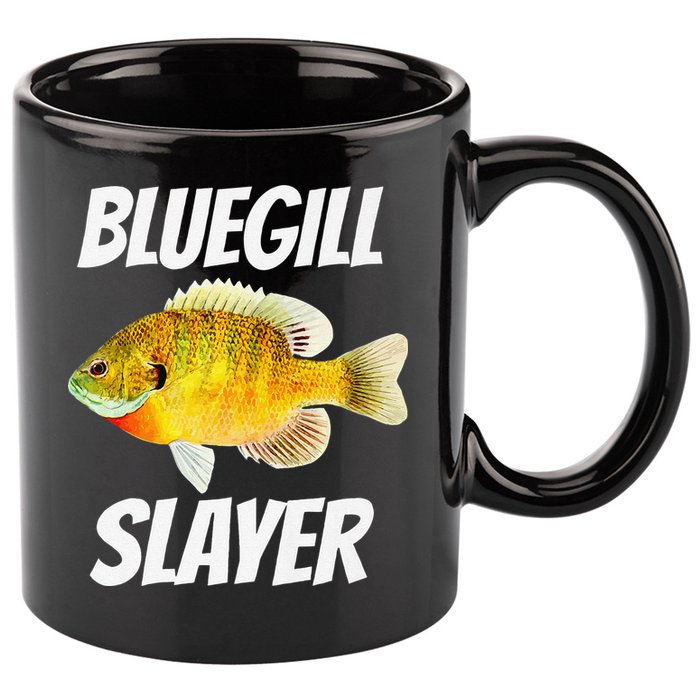 Funny Bluegill Slayer Fishing 11oz C Handle Ceramic Mug