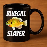 Funny Bluegill Slayer Fishing 11oz C Handle Ceramic Mug