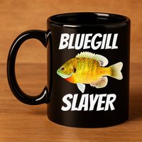 Funny Bluegill Slayer Fishing 11oz C Handle Ceramic Mug