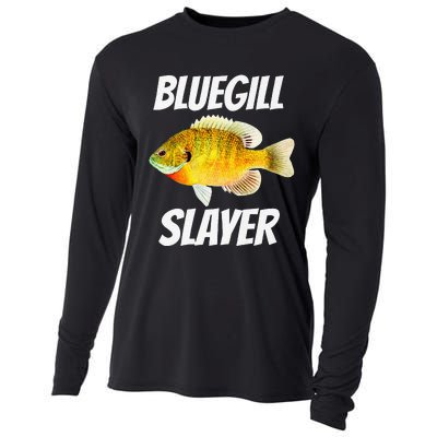 Funny Bluegill Slayer Fishing Cooling Performance Long Sleeve Crew