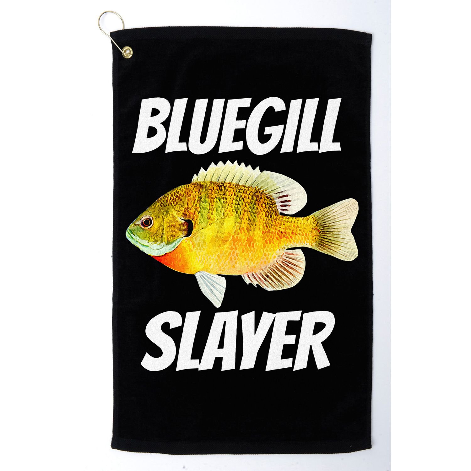 Funny Bluegill Slayer Fishing Golf Towel