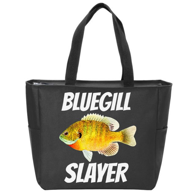 Funny Bluegill Slayer Fishing Zip Tote Bag
