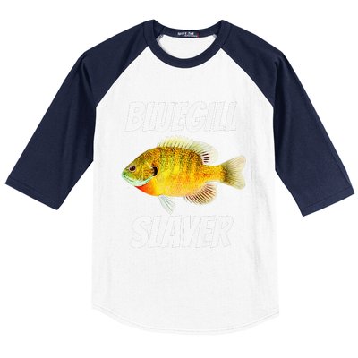 Funny Bluegill Slayer Fishing Baseball Sleeve Shirt