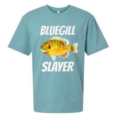 Funny Bluegill Slayer Fishing Sueded Cloud Jersey T-Shirt