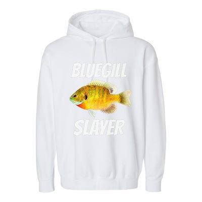 Funny Bluegill Slayer Fishing Garment-Dyed Fleece Hoodie