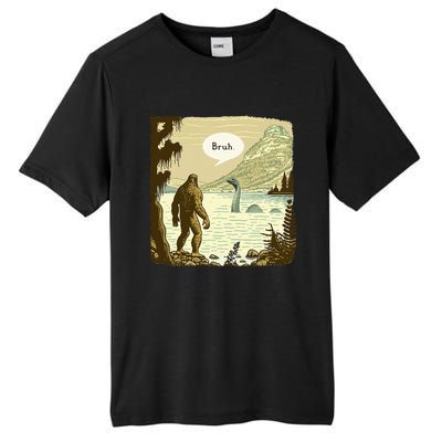 Funny Bigfoot Sasquatch Loch Ness Monster Introvert Bruh Tall Fusion ChromaSoft Performance T-Shirt