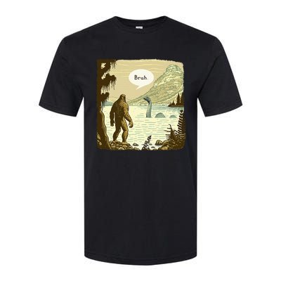 Funny Bigfoot Sasquatch Loch Ness Monster Introvert Bruh Softstyle CVC T-Shirt