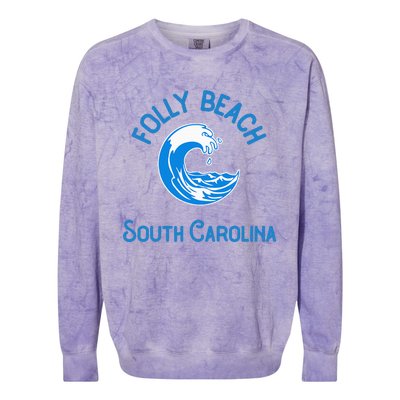 Folly Beach South Carolina Colorblast Crewneck Sweatshirt