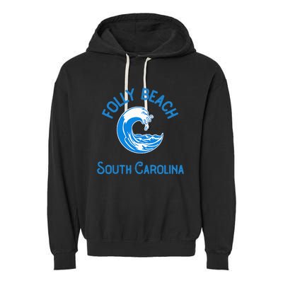 Folly Beach South Carolina Garment-Dyed Fleece Hoodie