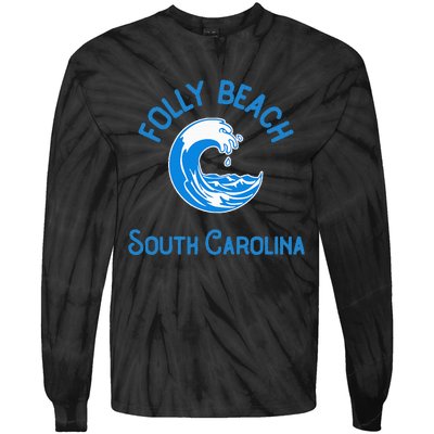 Folly Beach South Carolina Tie-Dye Long Sleeve Shirt