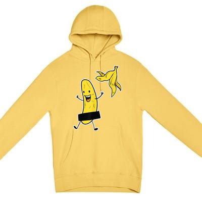 Funny Banana Striptease Cartoon Party Sweet Fun Outfit Premium Pullover Hoodie