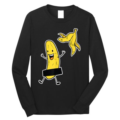 Funny Banana Striptease Cartoon Party Sweet Fun Outfit Long Sleeve Shirt