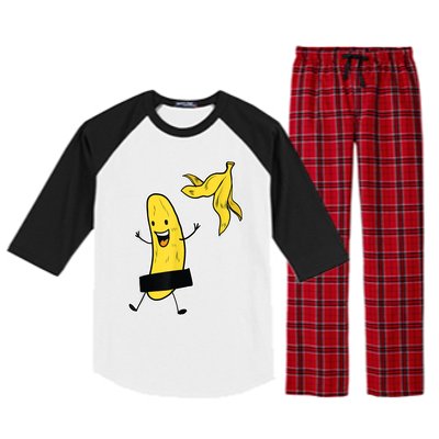 Funny Banana Striptease Cartoon Party Sweet Fun Outfit Raglan Sleeve Pajama Set