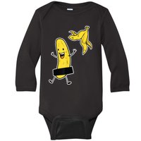 Funny Banana Striptease Cartoon Party Sweet Fun Outfit Baby Long Sleeve Bodysuit