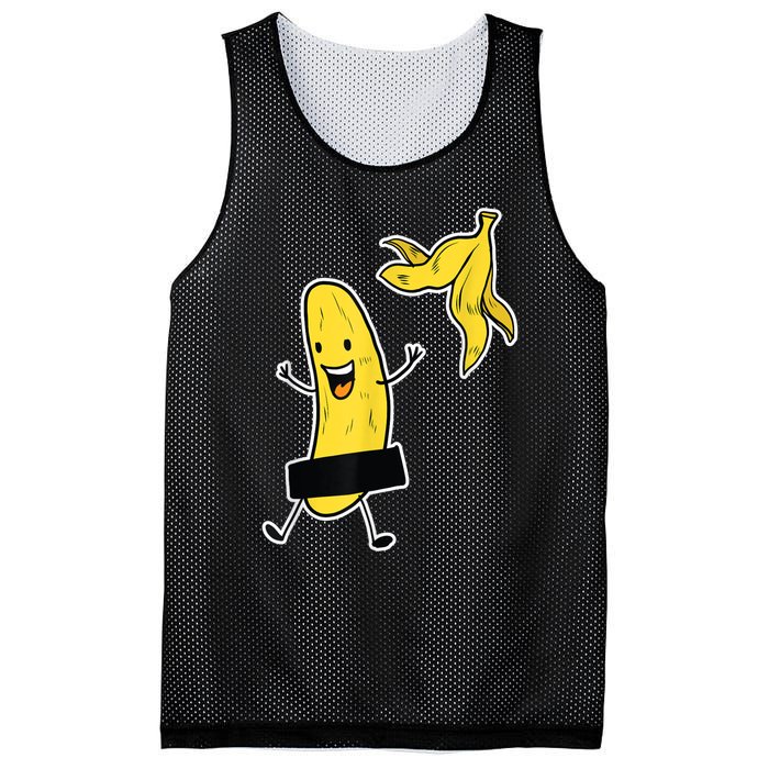 Funny Banana Striptease Cartoon Party Sweet Fun Outfit Mesh Reversible Basketball Jersey Tank