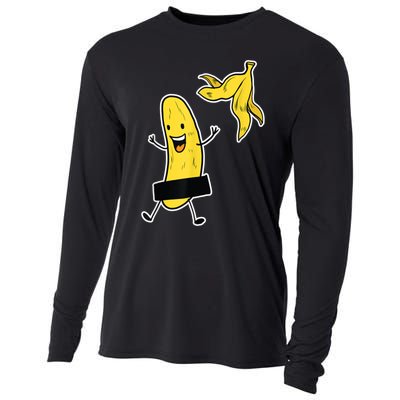 Funny Banana Striptease Cartoon Party Sweet Fun Outfit Cooling Performance Long Sleeve Crew