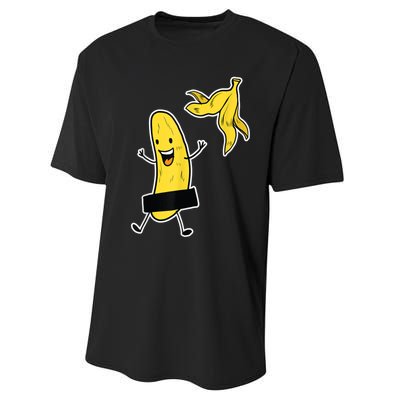 Funny Banana Striptease Cartoon Party Sweet Fun Outfit Performance Sprint T-Shirt