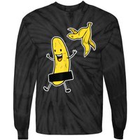 Funny Banana Striptease Cartoon Party Sweet Fun Outfit Tie-Dye Long Sleeve Shirt