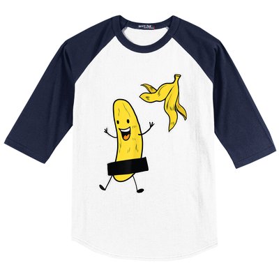 Funny Banana Striptease Cartoon Party Sweet Fun Outfit Baseball Sleeve Shirt