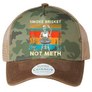 Funny Bbq Skeleton Smoke Brisket Not Meth Grilling Master Skeleton Chef Legacy Tie Dye Trucker Hat