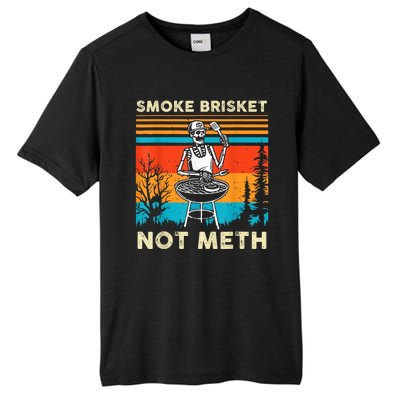 Funny Bbq Skeleton Smoke Brisket Not Meth Grilling Master Skeleton Chef Tall Fusion ChromaSoft Performance T-Shirt