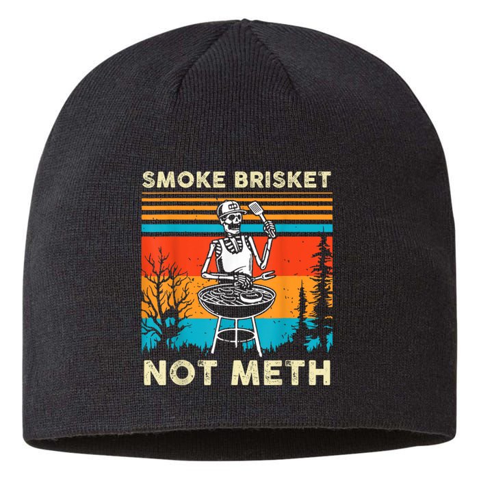 Funny Bbq Skeleton Smoke Brisket Not Meth Grilling Master Skeleton Chef Sustainable Beanie