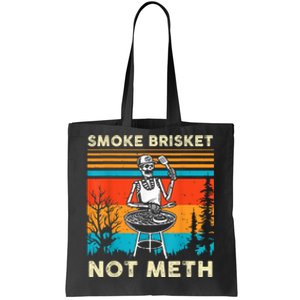 Funny Bbq Skeleton Smoke Brisket Not Meth Grilling Master Skeleton Chef Tote Bag