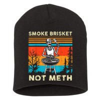 Funny Bbq Skeleton Smoke Brisket Not Meth Grilling Master Skeleton Chef Short Acrylic Beanie