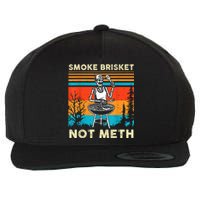 Funny Bbq Skeleton Smoke Brisket Not Meth Grilling Master Skeleton Chef Wool Snapback Cap