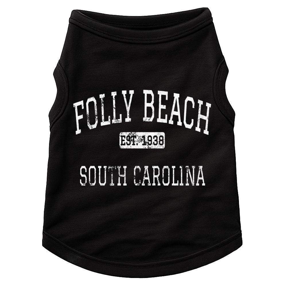 Folly Beach South Carolina Sc Vintage Doggie Tank