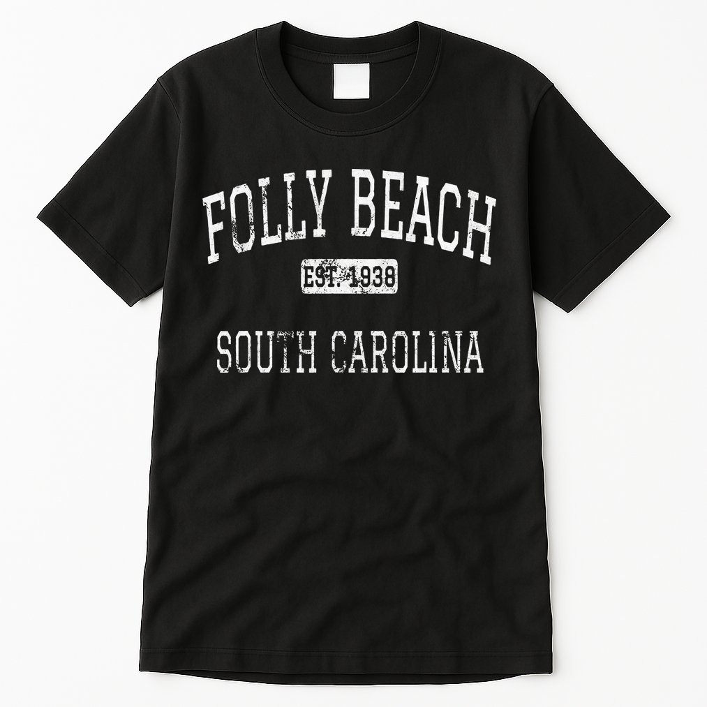 Folly Beach South Carolina Sc Vintage Tall T-Shirt