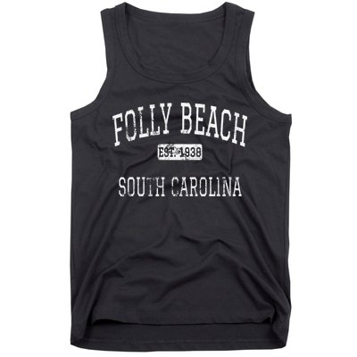 Folly Beach South Carolina Sc Vintage Tank Top