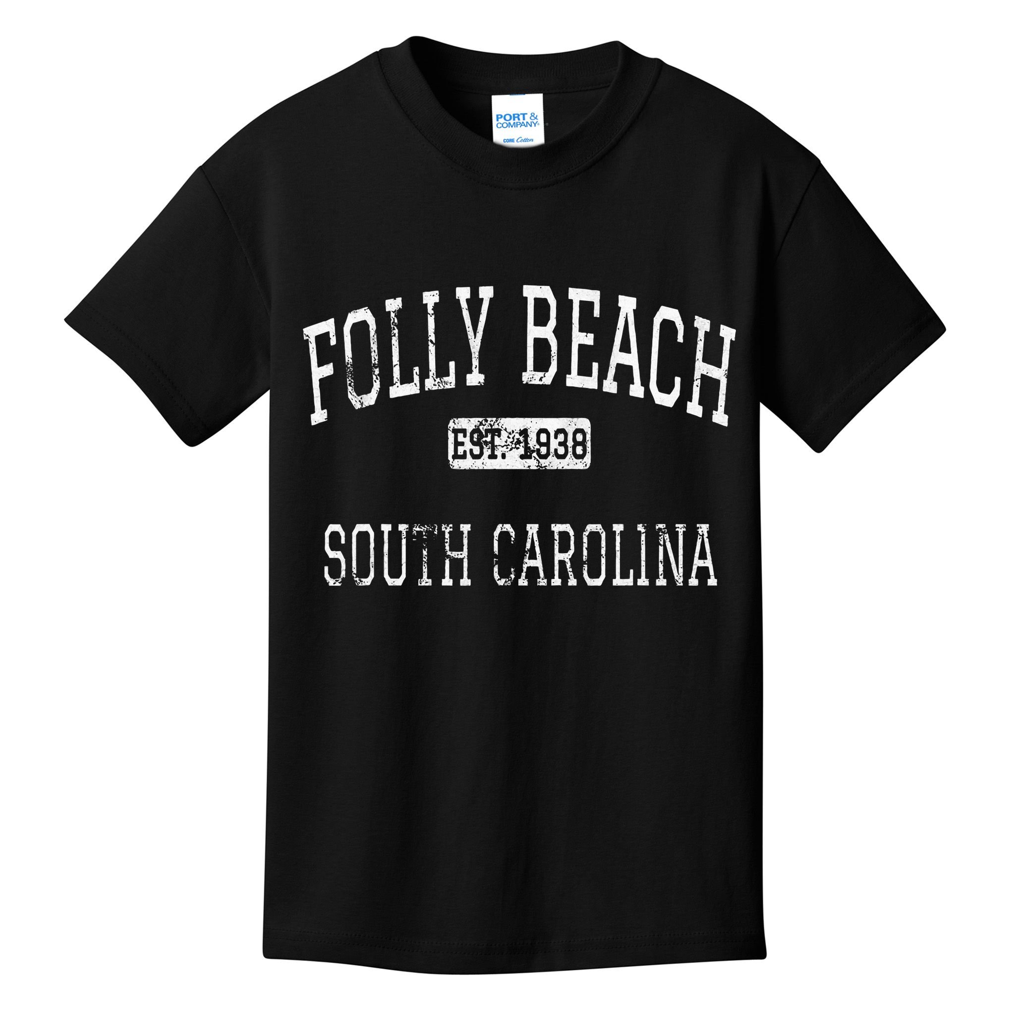 Folly Beach South Carolina Sc Vintage Kids T-Shirt