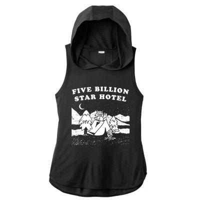 Five Billion Star Hotel Camping Ladies PosiCharge Tri-Blend Wicking Draft Hoodie Tank