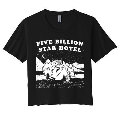 Five Billion Star Hotel Camping Women's Crop Top Tee