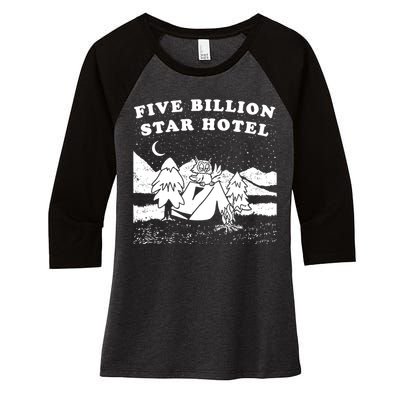 Five Billion Star Hotel Camping Women's Tri-Blend 3/4-Sleeve Raglan Shirt