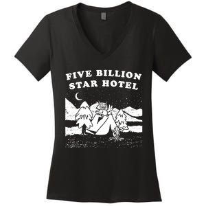 Five Billion Star Hotel Camping Women's V-Neck T-Shirt