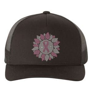 Funny Bling Sunflower Ribbon Breast Cancer Awareness Yupoong Adult 5-Panel Trucker Hat