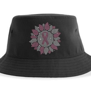 Funny Bling Sunflower Ribbon Breast Cancer Awareness Sustainable Bucket Hat