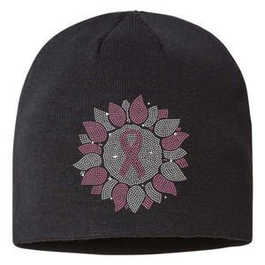 Funny Bling Sunflower Ribbon Breast Cancer Awareness Sustainable Beanie